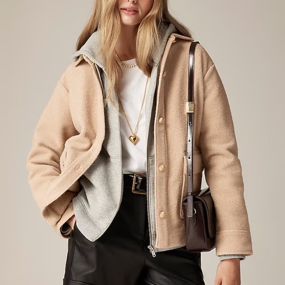 J. Crew Jackets & Blazers - J crew sandstone Bouclé shirt-jacket